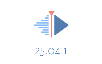 The Kdenlive playhead logo with the version number "25.04.1" written below.